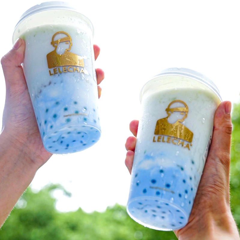 Blue spirulina extract application: blue Bubble tea